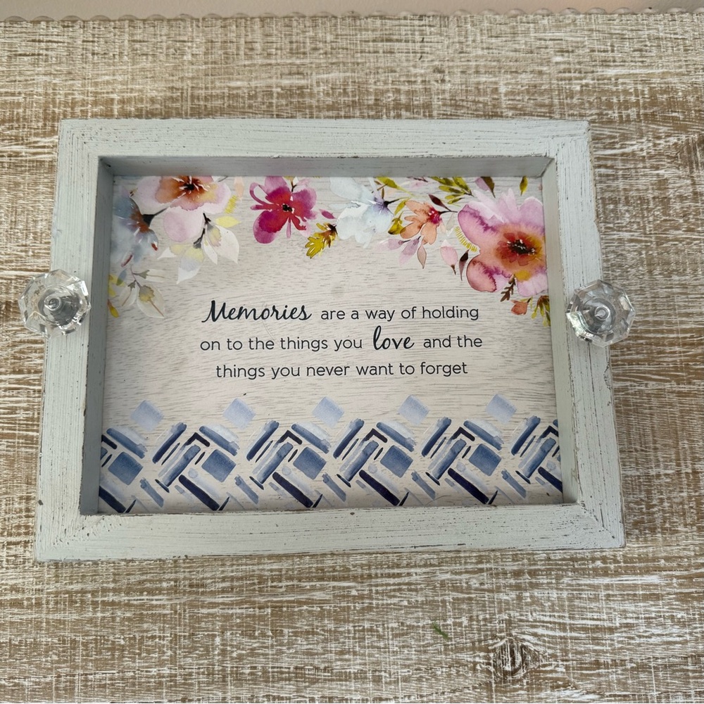 Pink, Blue, and White Floral Decor Accent Tray, UGC